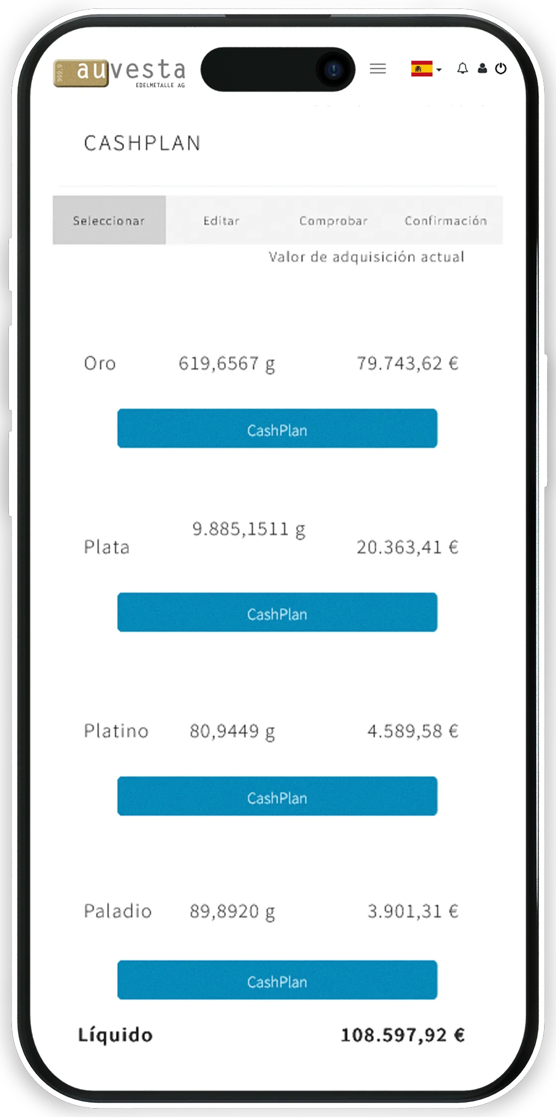 Plan en efectivo - Configúrelo una vez, pague de forma regularn