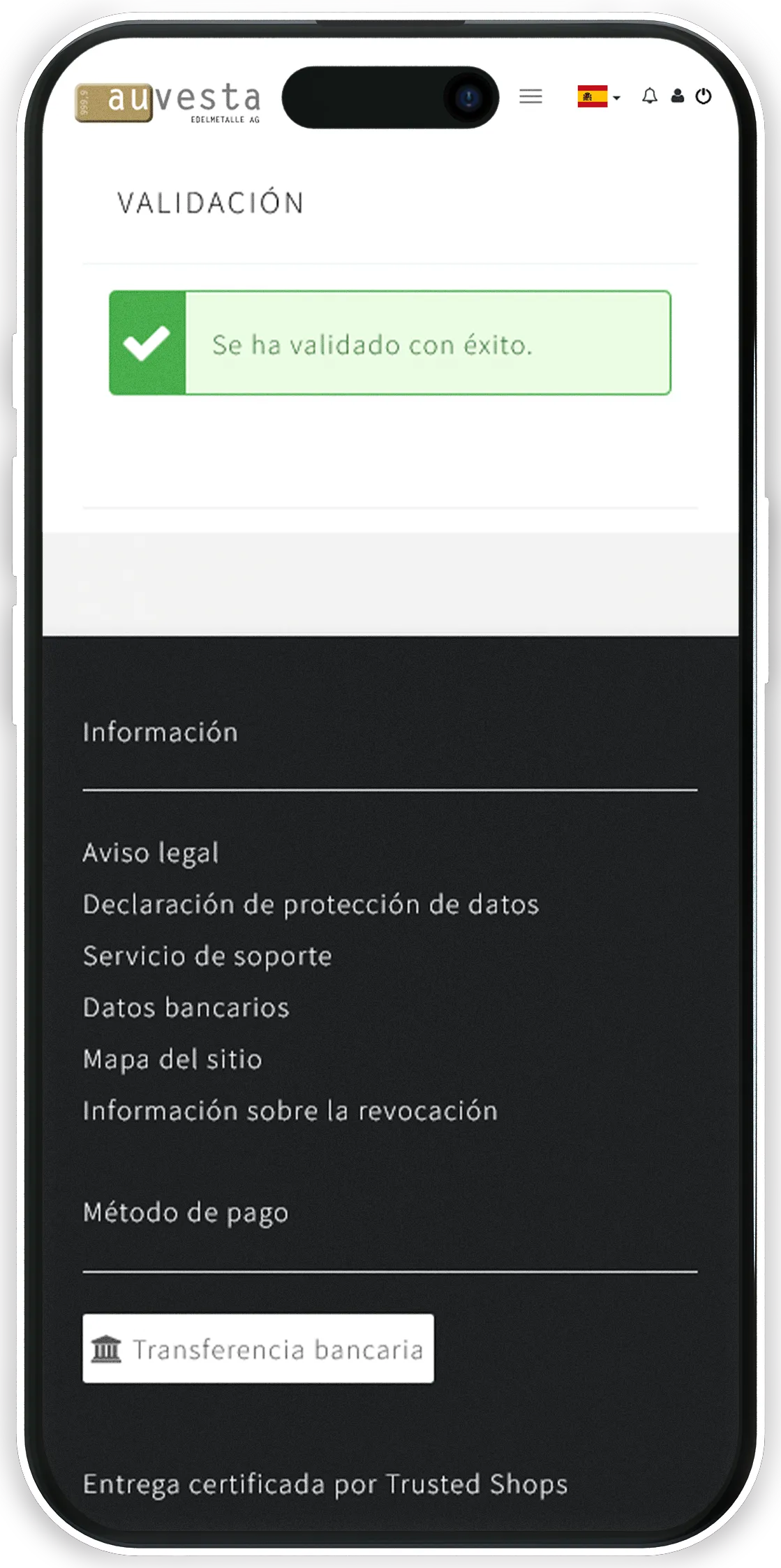 Depósito online - Todas las existencias de un vistazo