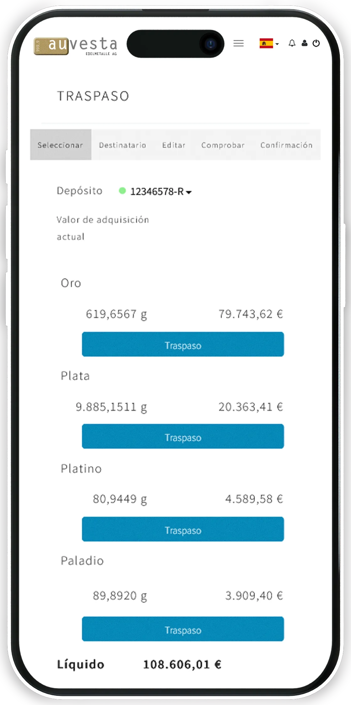 Transfer - Envíe y reciba oro Online de forma gratuita.